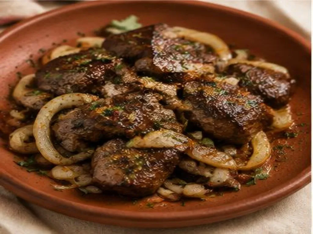 Foie mariné et grillé à la marocaine, kebda mchermla